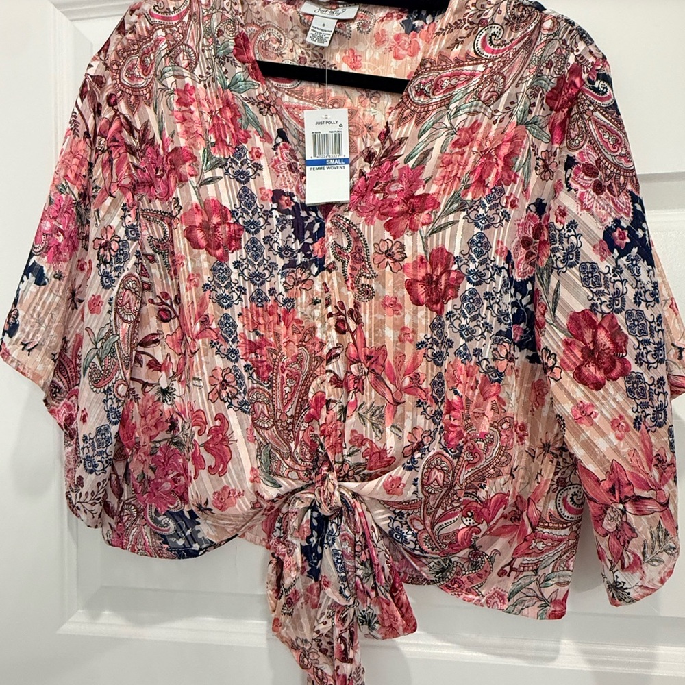 Floral Tie-Front Blouse